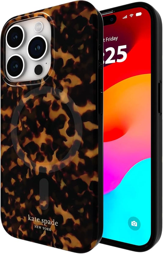 Kate Spade New York iPhone 15 Pro Case, Compatible with MagSafe - Tortoiseshell