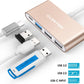 LENTION 4-in-1 USB-C Hub with Type C, USB 3.0, USB 2.0 for 2024-2016 MacBook Pro (M1-M4), iPhone 16-15 New Mac Air/Surface, ChromeBook, More, Multiport Charging & Connecting Adapter (C13, Gold)