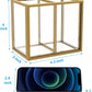 NIUBEE Gold Acrylic Pen Holder for Desk, Clear Pencil Cup Organizer Makeup Brush Holder, Acrylic Desk Organizers and Accessories for Desktop Office - 2 Compartments
