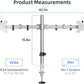 Suptek Dual Monitor Desk Mount, Adjustable Dual Monitor Arm for 2 Monitor Screens up to 42 inch, Extra Tall 15.75" Pole Monitor Stand for Desk, Holds up to 22 lbs,Silver(MD9442LS)