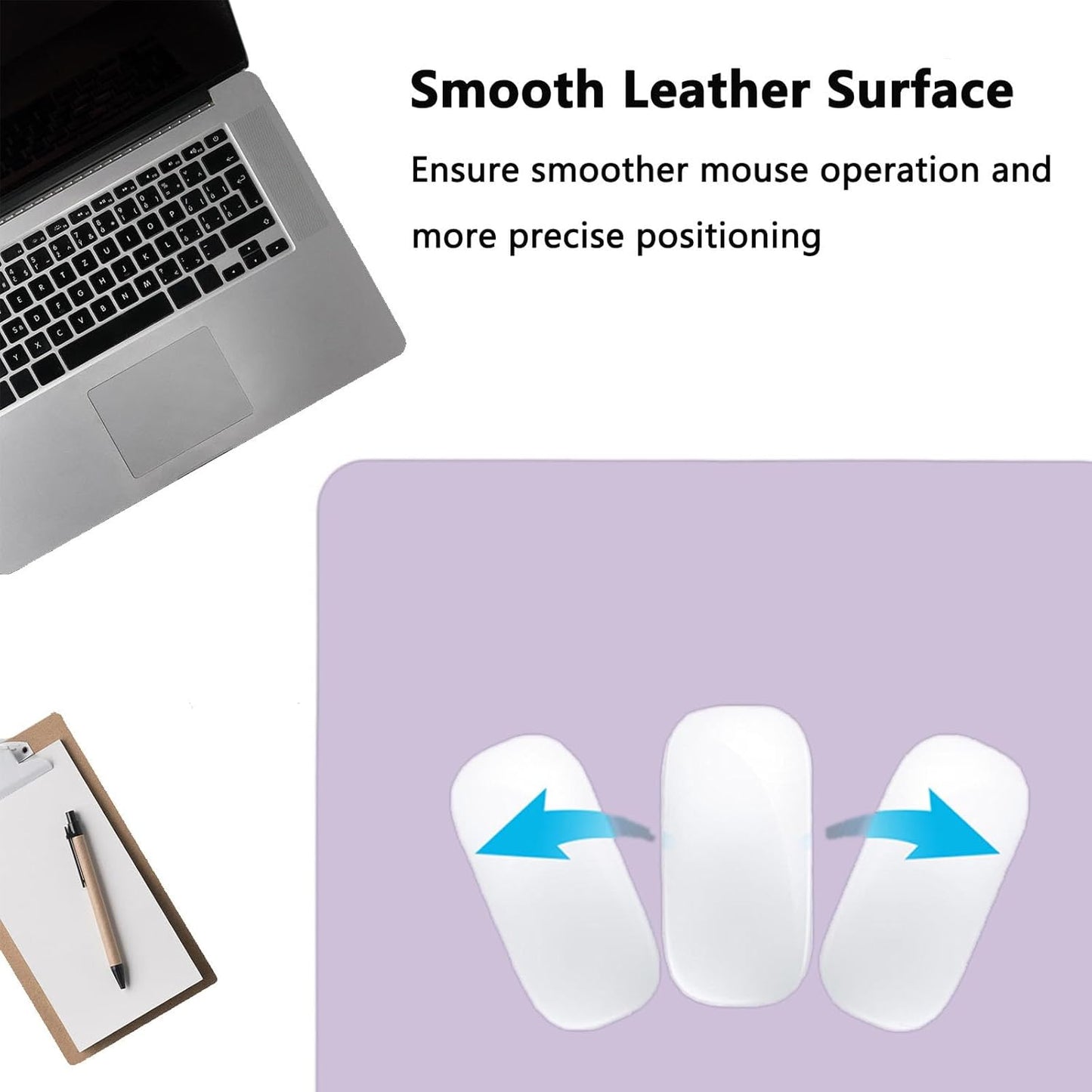 PU Leather Desk Pad Protector Gaming Mouse Pad Non Slip Desk Mat for Keyboard and Mouse Waterproof Desk Writing Pad for Office and Home Desk Accessories(Purple, 47.2 * 17.7)
