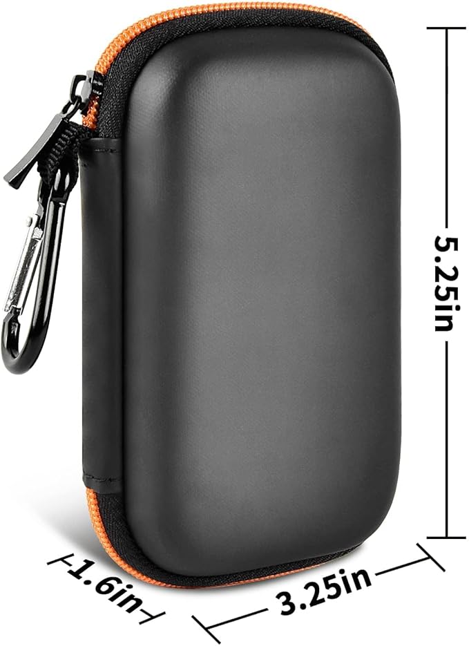 Hard Case Compatible with SanDisk Extreme PRO 500GB 1TB 2TB 4TB Portable External SSD. Carrying Travel Holder for Crucial X8 Solid State Drive (Box Only)-Orange Zipper