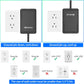 6FT Ultra Flat Plug Dual Extension Cord with 6 Outlets, Ultra-Thin Outlet Cover Power Bar, Outlet Concealer Universal Size Flat Plug Power Strip, Child & Pet Safe, 1625W, Black