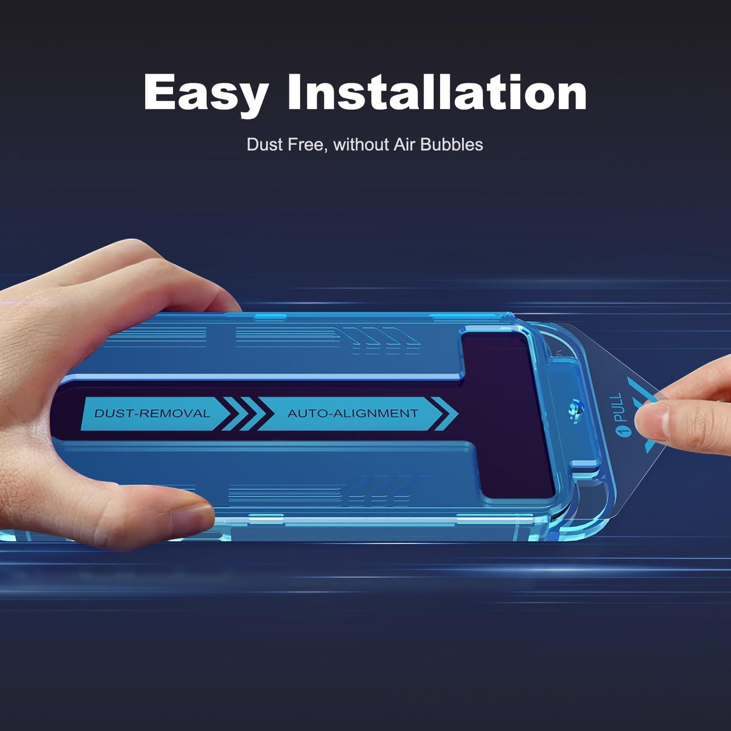 EGKimBa for iPhone 16 Privacy Screen Protector, Gradient Color Tempered Glass, Bubble Free, Easy Installation, Auto Dust-Elimination, Anti Blue Light