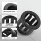 200PCS 1/2" Black Cable Snap Bushing Grommet, Snap in Cord Bushing Protect Cables