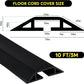Pangda 10 FT Floor Cable Cover Heavy Duty Cord Cover Protector Power Cable Protector Soft Extension, Organize and Protect Wire on Floor for Home Office or Outdoor Settings (Black)