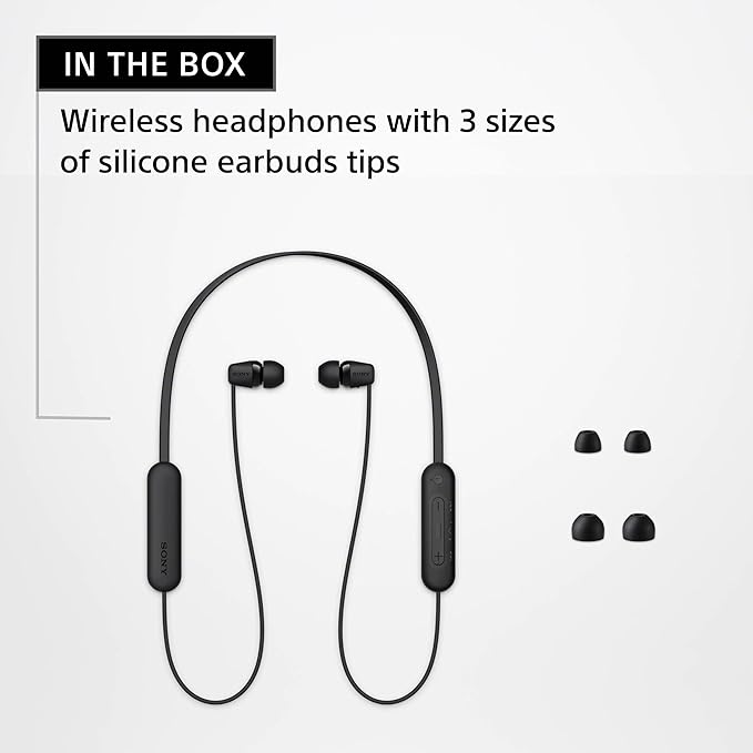 Sony WI-C100 Wireless in-Ear Bluetooth Headphones with Built-in Microphone,Blue,(Pack of 2)