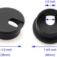 HJ Garden 2pcs 1-1/2 inch Desk Wire Cord Cable Grommets Hole Cover Office PC Desk Cable Cord Organizer Plastic Cover Black