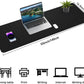 AFIING Leather Desk pad Protector, Large Non-Slip Office Desk Mat with Natural Cork & PU Leather, Waterproof Writing Mouse Pad for Office and Home (55in*17in,Black)