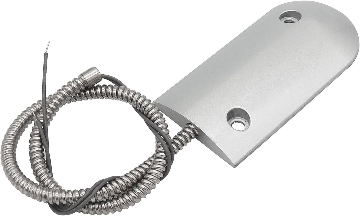 Magnetic Reed Switch Wired Surface Mount Normally Closed NC Contact Sensor Alarm Magnetic Door Switch with 2 Wires, Zinc Alloy Sliver, OC-60