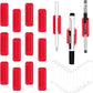 12 Pack Pen Holder for Desk, Silicone Pencil Holder with 12 Extra Adhesive Stickers, Adhesive Pen Holder & Marker Clip for Classroom Office Desk or Any Surface, Teacher Accessories Supplies (Red)