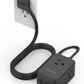 Flat Black Extension Cord, TESSAN Ultra Thin Power Strip with 3 USB Wall Charger (1 USB C), 3 Outlets Small Charging Station, 5 ft Slim Plug for Cruise Travel Office School Dorm Room Essentials
