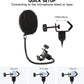 Pop Filter for Microphone - Sponge Layered Pop Wind Screen with Enhanced Flexible 360° Gooseneck