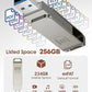 MOSDART 256GB USB C 3.2 Fast Speed C and A Dual Flash Drive, exFAT Memory Stick with Keychain Loop, for iPhone 15,16,17, Android Phone, iPad, MacBook, Silver