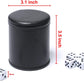 Leatherette Dice Cup Set Red Felt Lined Shaker with 6 Dot Dices for Yahtzee Farkle Bar Party Dice Games-5 Pack