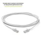 TRUECABLE Cat6 Component Rated Patch Cable, Unshielded (U/UTP), 10ft, White, 28AWG Solid Copper, Snagless 10G High-Speed Ethernet Cable, PoE++ 4PPoE 100W, UL Listed, RoHS-3, 1 Pack