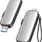GiGimundo 128GB External Portable SSD, Up to 1073MB/s Dual Port USB C Thumb Drive USB 3.2 Gen 2+USB A Solid State Drives for iPhone 15/16/17/Android/Mac,Silver