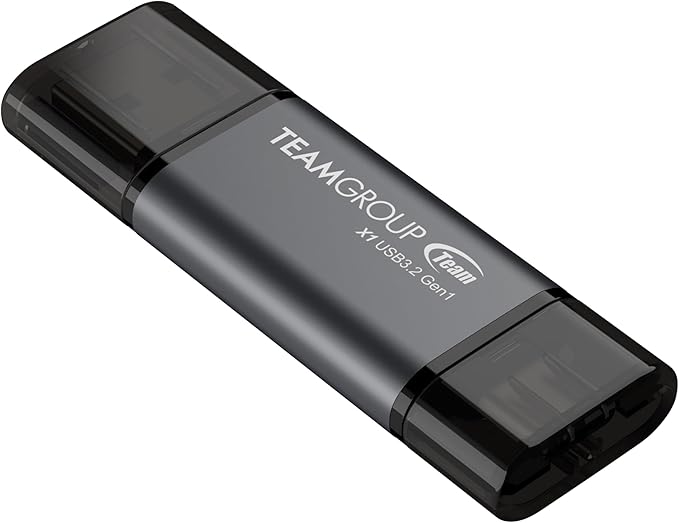 TEAMGROUP X1 64GB USB 100MB/s 3.2 Gen 1 Type A & Type C (3.1/3.0) OTG Dual Interface USB Flash Drive Data Storage Memory Stick Compatible with Smartphone/Tablet/Laptop/PC/MacBook TX1364GC01