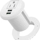 Desktop Power Grommet,Desk Grommet Outlet 2 inch Hole,Power Grommet with USB, Easy Access to 1 power Source Along with 2 USB Power Port Connections(white)