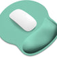 ITNRSIIET Ergonomic Mouse Pad with Wider Memory Foam Wrist Rest +17%, Curved Cushion Reduces Pressure 20%, Pain Relief, Non-Slip, Smooth, Cute Color Desk Accessory, 9.85 x 9 inch, Mint Green