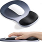 EooCoo Ergonomic Mouse Pad with Gel Wrist Rest Support Middle Concave Design, Relieve Wrist Pain Mousepad, Non-Slip Base for Laptop, Computer, Office Desk Accessories, Carpal Tunnel Syndrome