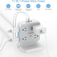 Power Strip Tower Surge Protector, TESSAN 8 AC Outlets with 3 USB (1 USB C Port), 5 FT Flat Plug Extension Cord with 900 Joules Protection, Desk Charging Station for Home Office Supplies, Dorm Room