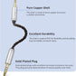 okcsc 4.4MM Male to 3.5MM Pro Male Ultra Short Hifil Male to Male AUX Audio Cable OFC Pair Recording Cable Wire-Breakage-Prevention Design Adoption of 8-Core Braided Structure 5.82 inch