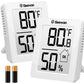 Geevon 2 Pack Hygrometer Indoor Thermometer Room Humidity Gauge with Battery, Digital Temperature Gauge Humidity Meter Indicator for Home, Office, Greenhouse, Mini Hygrometer,White