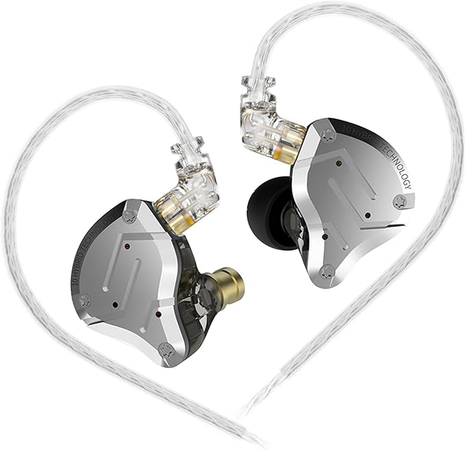 KZ ZS10 PRO in Ear Monitor Headphones, 4BA+1DD 5 Hybrid Driver Gaming Earbuds Wired Earphones, HiFi Clarity Sound Immersive Bass IEMs for Gaming Musician Singer Audiophile (Black Without Microphone)