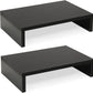 TEAMIX Wood Monitor Stand Riser-2 Pack, 2 Tier Adjustable Monitor Stand Dual Monitor Riser for 2 Monitors/Laptop/PC Black Computer Stand for Desk