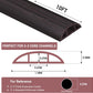 Floor Cord Cover Self Adhesive Cord Hider Floor Extension Cord Covers for Floor Power Cord Protector Cable Management Prevent Cable Trips Cable Cavity 0.47" W x 0.27" H (Dark Walnut, 10Ft)