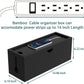 Bamboo Cable Management Box, Large Cord Organizer Box Cable Box to Hide Wires & Power Strips for Desktop Storage Cord Holder for Office Home,No Assembley Required (All Black, Large)