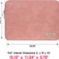 RAINYEAR 15.6 Inch Laptop Sleeve Protective Case PU Suede Leather Zipper Padded Cover Water Resistant Carrying Bag Compatible with 15.6" Notebook Computer Chromebook(Coral)