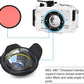 Seafrog WPC-TG6 Waterproof housing case Underwater Diving 195FT/60M Works for Olympus TG-6 Cameras White(Housing + Red Filter)