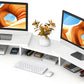 TAVR Furniture Dual Monitor Stand Riser, Computer Monitor Stands for 2 Monitors, Extra Long Multifunctional Desktop Organizer Riser for Computer, Laptop, PC, Printer, TV, Max 43.3" Length, White