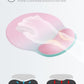 Ergonomic Mouse Pad Wrist Support, Comfortable Mouse Pad Wrist Rest, Relieve Wrist Pain Gel Mouse pad, Non-Slip Rubber Base Mousepad for Laptop, Computer(Gradient Pink Green)
