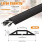 10 ft Cord Covers for Wires on Floor, Heavy Duty PVC Duct Floor Cord Cover, Floor Cable Cover Easy to Unroll Prevent Trip Hazard for Home Office or Outdoor Settings (Black)