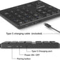 MOFII Bluetooth Number Pad for Laptop - Black Wireless Numeric Keypad 35 Keys USB-C Rechargeable Numpad, Accounting Portable Financial Data 10 Key for Laptop/PC/Desktop/Notebook/Surface Pro