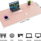 Leather Desk pad Protector, Large Desk mat with Natural Cork & PU Leather,Mouse pad,Non-Slip Office Desk Mat,Waterproof Desk Writing Pad for Office and Home (47in*23.7in, Pink)