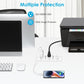 30W Recessed Power Strip USB C, Desk Flush Mount Outlet Plug in 6 AC & 8 USB Ports for Furniture Conference Power Hub, 6FT