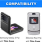 BECPLT for Galaxy Z Flip7 /6/5/4/3 Z Flip 5G Case 360 Rotating Leather Pouch Belt Case Holster for Motorola Razr 40 Ultra /40 Motorola Razr 5G Razr 2022/2019 -Black