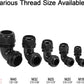 LeMotech M12 Cable Gland, 90 Degree Adjustable 4-8mm Strain Relief, Cord Connectors Nylon Joints with Gaskets, 6 Pcs, Black