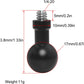 2PCS 17mm Ball Head to 1/4 Stainless Steel Short Screw Connection Rod Car Mobile Phone Navigation Mount Motorcycle Rearview Mirror Accessories Camera Camera Connection Accessories