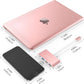 LENTION 4-in-1 USB-C Hub with Type C, USB 3.0, USB 2.0 for 2024-2016 MacBook Pro (M1-M4), iPhone 16-15 New Mac Air/Surface, ChromeBook, More, Multiport Charging & Connecting Adapter (C13, Rose Gold)