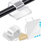 100PCS Cable Clips, Adhesive Wire Clips Organizer Cord Clips Management, Cable Staples Outdoor Strong for Wall, Desk, Christmas Lights, String Lights, TV PC Ethernet Cable, Clear Large