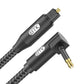 EMK Premium 90° Right-Angle Mini Toslink Cable (6Ft/2M) - 3.5mm Optical Digital Audio Cable for Sound Bars, TVs & Home Theater - SPDIF/Toslink Compatible, Black
