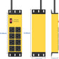 CCCEI Yellow Heavy Duty Power Strip Surge Protector 20 AMP, 8 Outlets 12 Gauge Industrial Shop Garage Metal Multiple Outlets, 15FT Extension Cord 5-15P Adapter High Amp 6-20R T-Slot 20a for Appliance