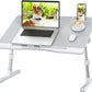 Laptop Bed Desk with Adjustable Heights and Angles, Upgraded-Sturdy Foldable Laptop Lap Desk for Bed/Sofa/Couch/Floor, Lap Tablet Desk (NO Drawer, Grey)