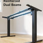 HUANUO Standing Desk Frame with 220lbs Powerful Brushless Motor, Double Crossbeam Structure, Thick Adjustable Desk Legs, for Max 35.4″ x 86.6″ Desktop, for Home Office, Black Frame Only