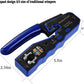 RJ45 Crimp Tool for Cat6 Cat5e Cat5 Pass Through Connectors,All-in-one EZ Crimping Tool Full Set with Cat6 Connectors and Boots, Cable Ties, Cable Tester, Cable Scissors and Stripper